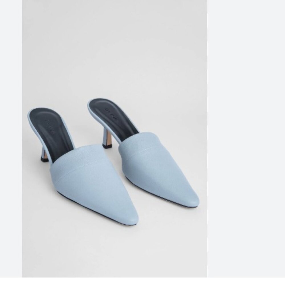 By Far Cynthia stretch leather mules in Blue - Size US 6.5/EUR 37
